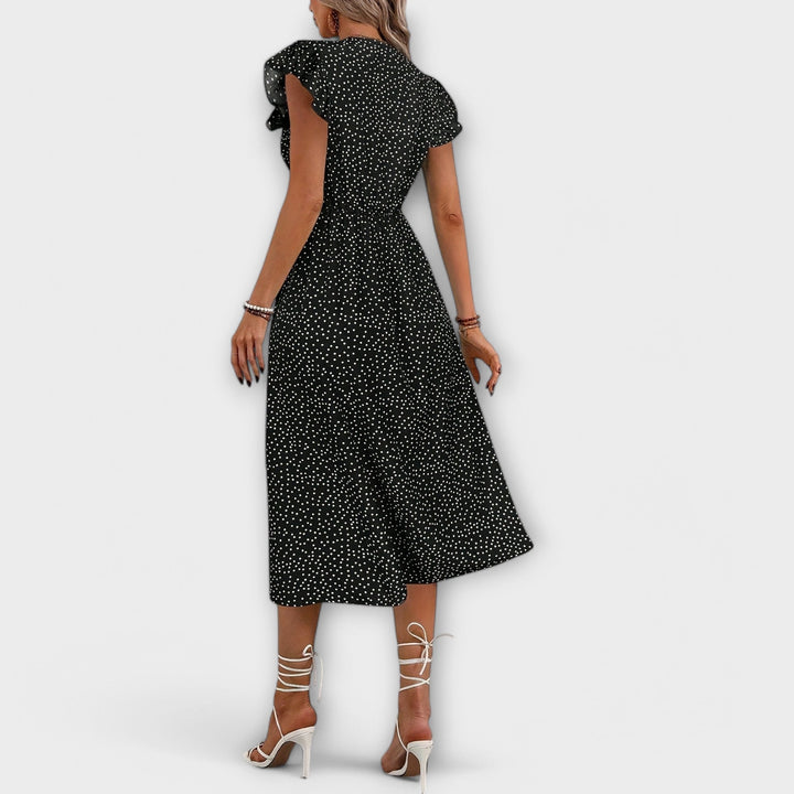Irina-Marie - Elegant midi kjole med prikker