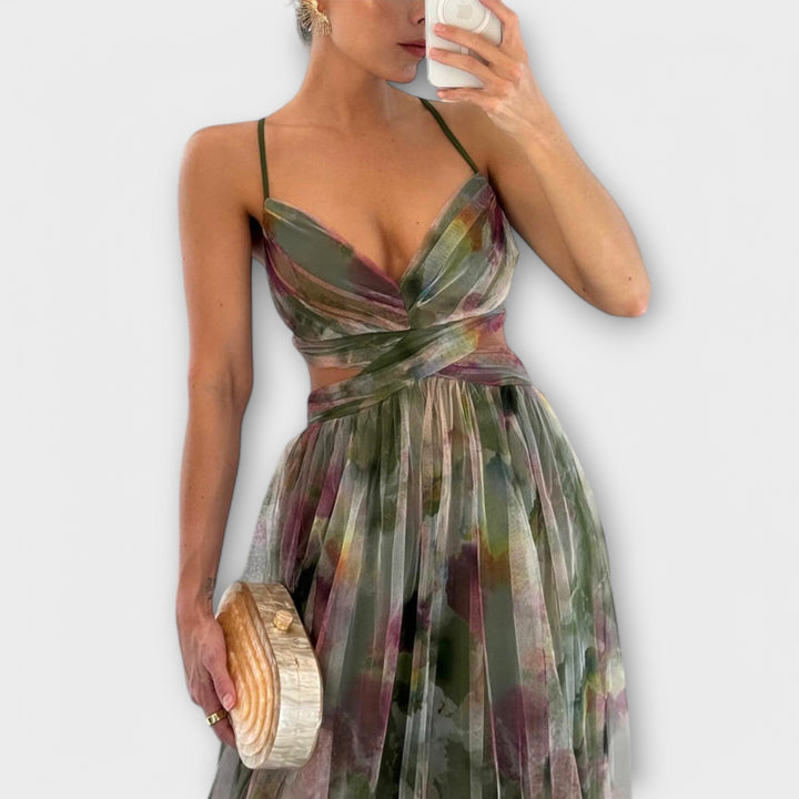 Annai mesh maxi kjole - Elegant og tætsiddende