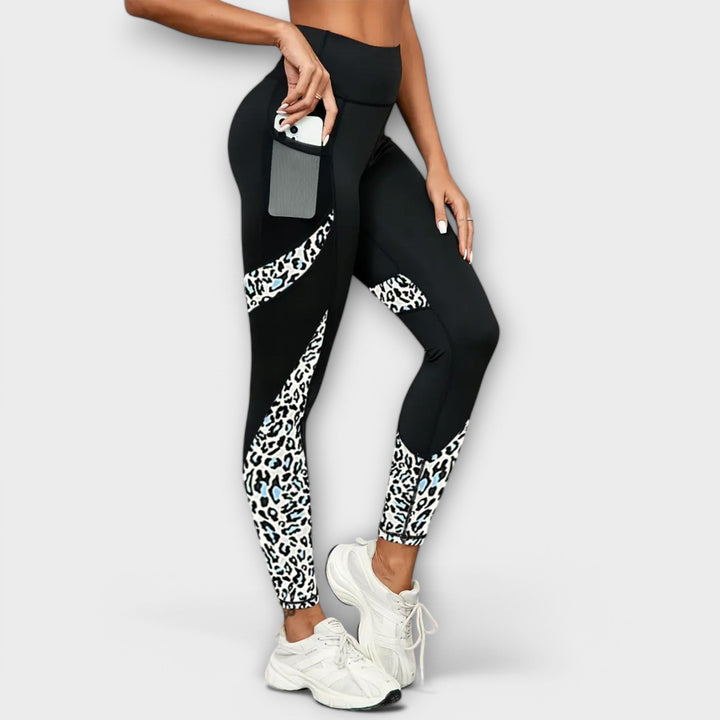 Højtaljede leggings med leopardprint