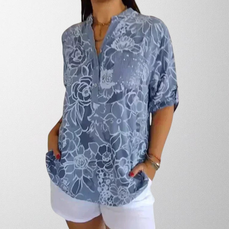Olivia - Bluse med Blomsterprint