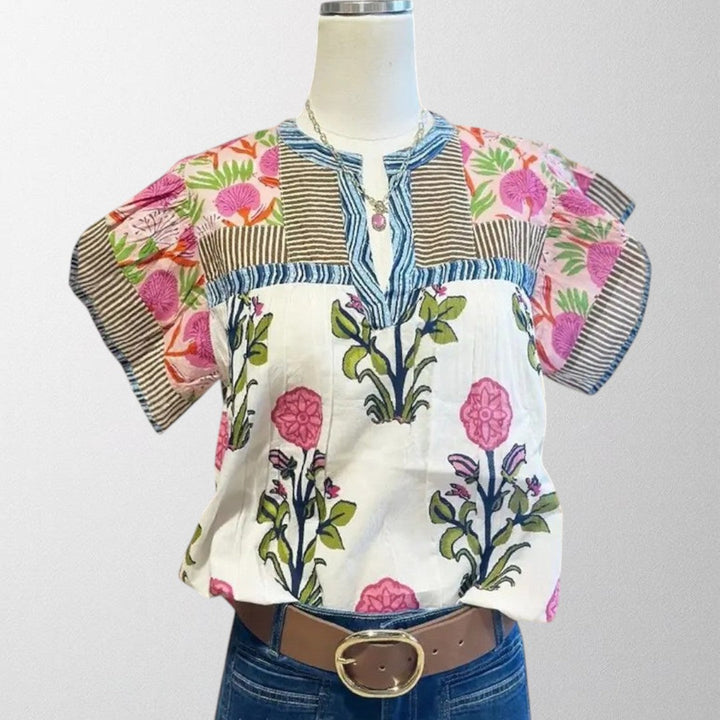 Olivia – Broderet Boho Bluse
