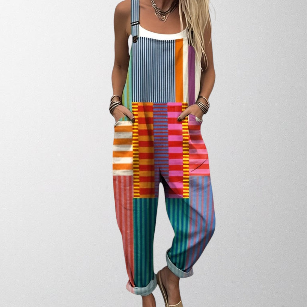 Olivia - Farverig Stribet Jumpsuit