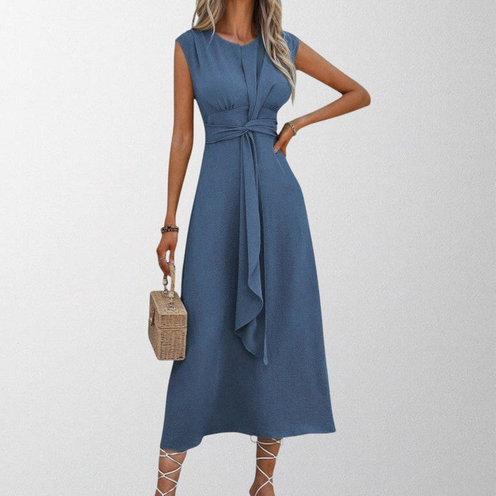 Olivia - Elegant Ærmeløs Rund Hals Maxi Kjole