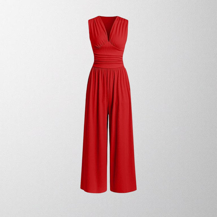 Olivia – Chic Uden Ærmer Bred Ben Jumpsuit