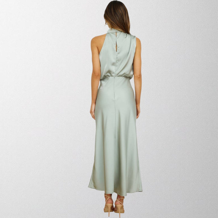 Olivia - Tidøs Satin Halterneck Kjole
