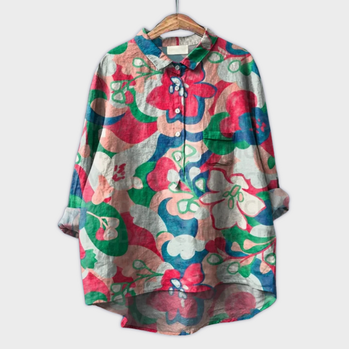 Magdalena - Håndlavet chemisier til kvinder med blomsterprint