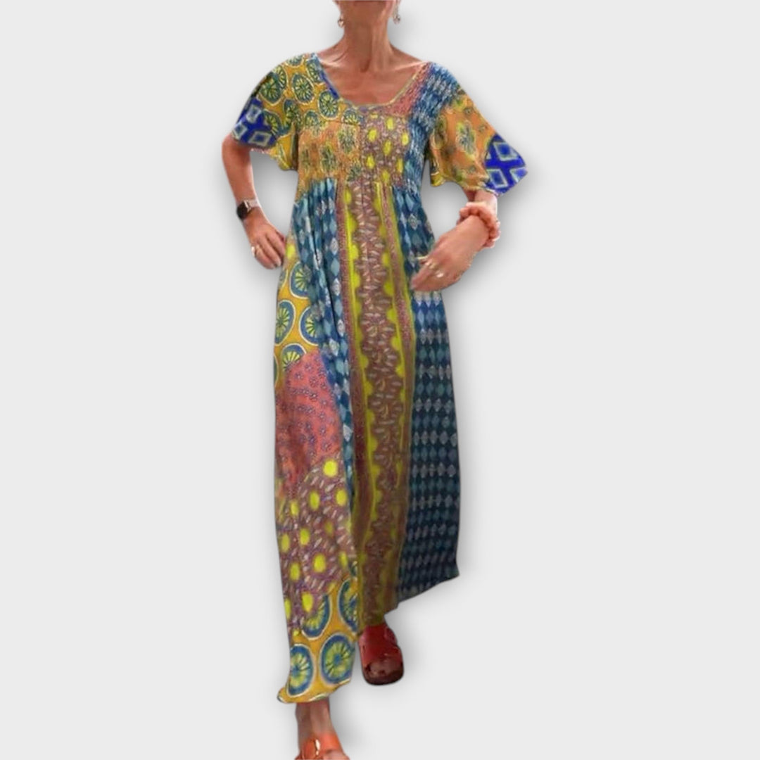 Ilse - Boho Kjole i Strålende Farver