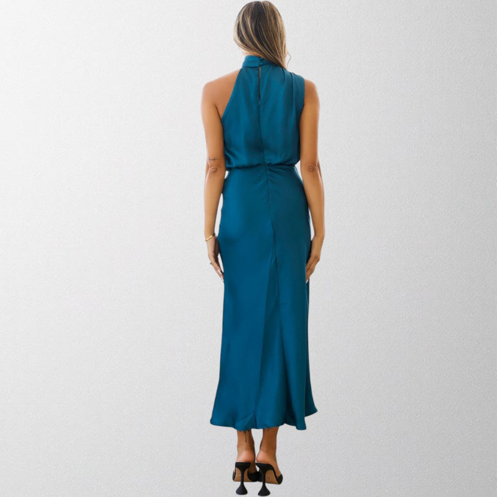 Olivia - Tidøs Satin Halterneck Kjole