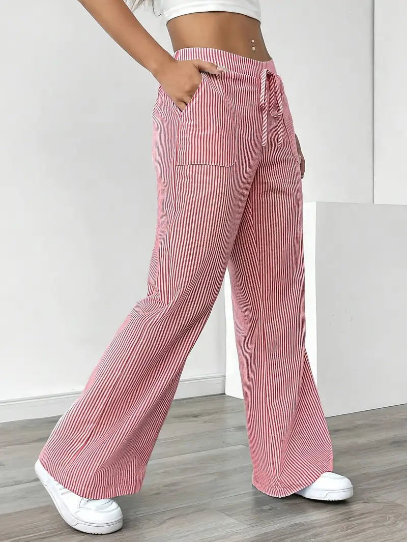 Alina™ | Elegant Stribede Bukser med Lommer