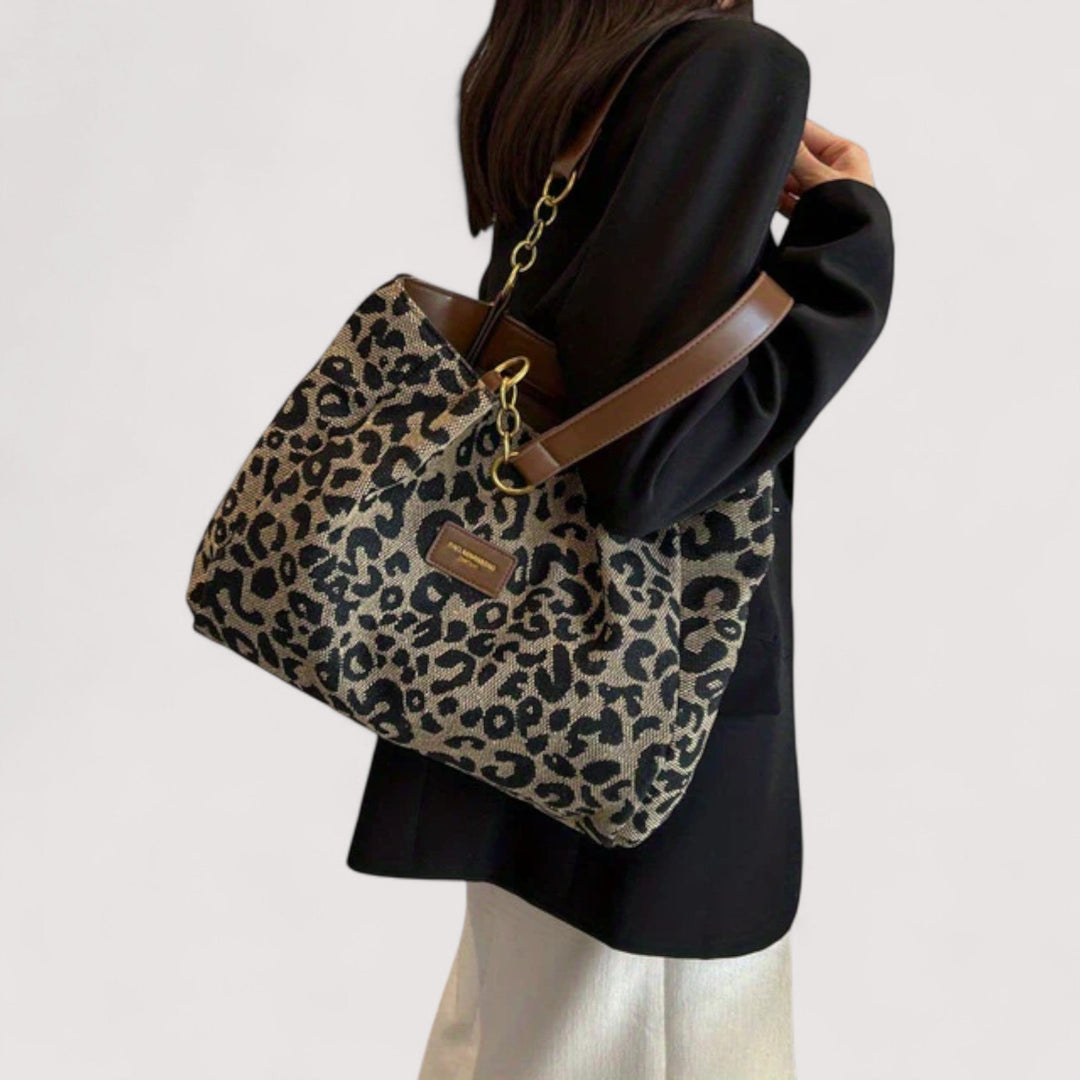 Olivia – Leopard Canvas Indkøbstaske