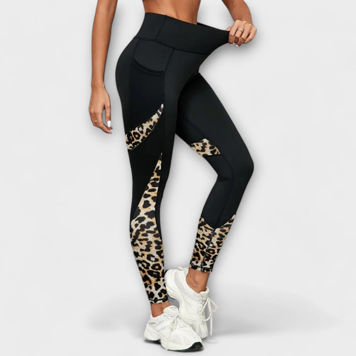 Højtaljede leggings med leopardprint