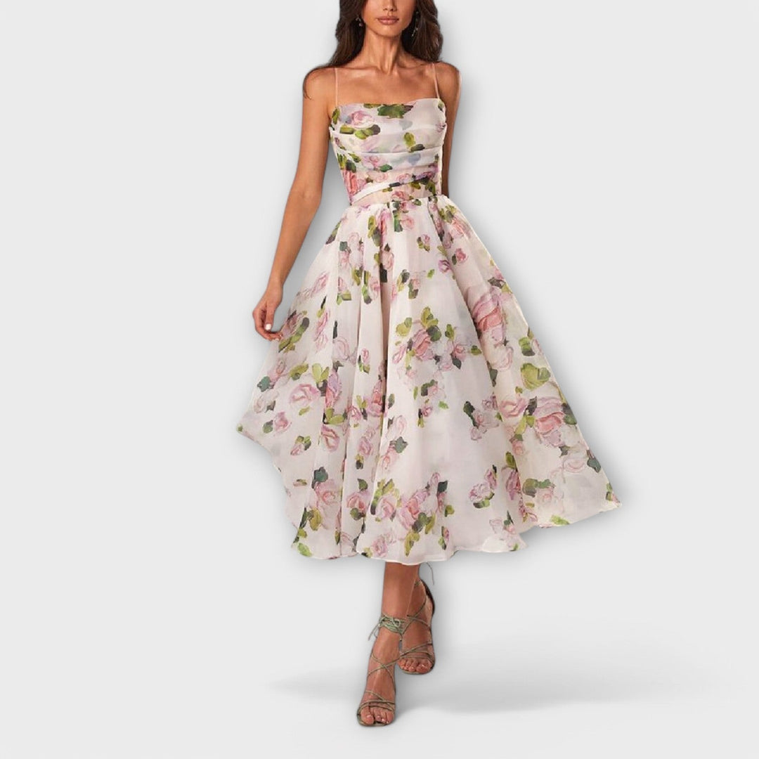 Elegant Chiffon Midi Kjole