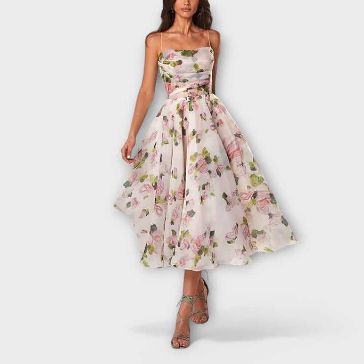 Carissa - Elegant Midi Kjole i Chiffon
