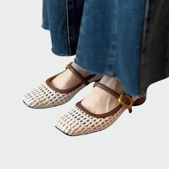 Olivia - Vævet Spænde Mary Jane Sko
