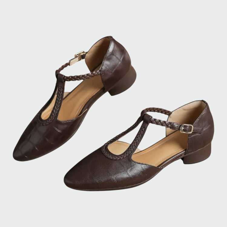 Olivia - Spidse T-Bar Mary Jane Sko