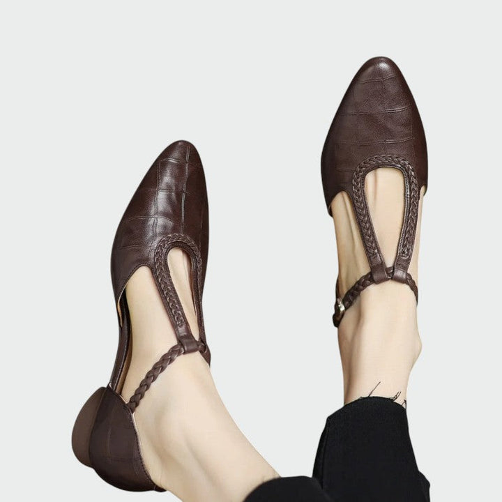 Olivia - Spidse T-Bar Mary Jane Sko