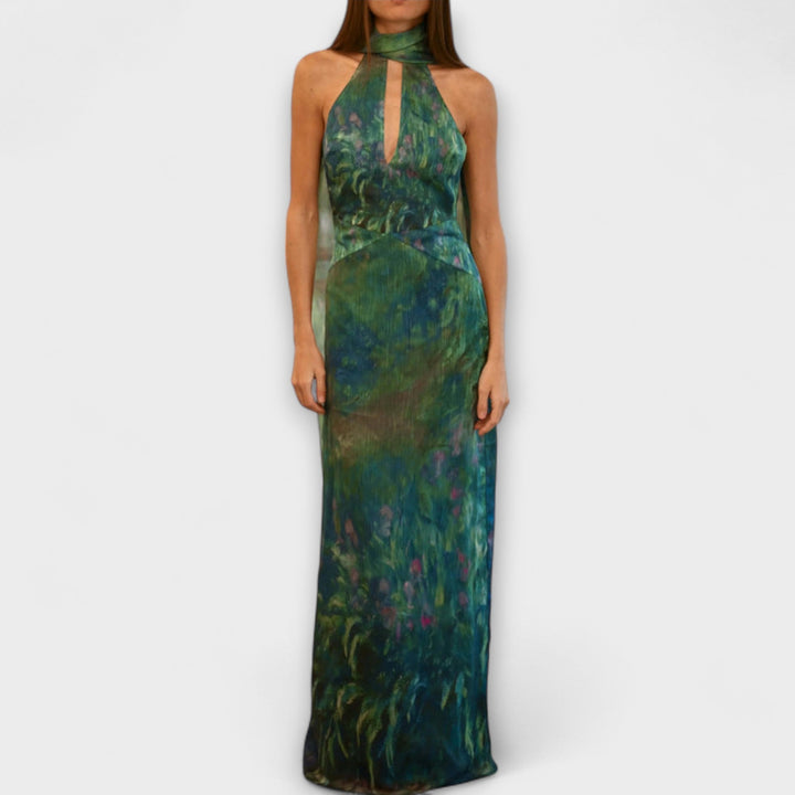 Henriette - Maxikjole Iris Print Monet