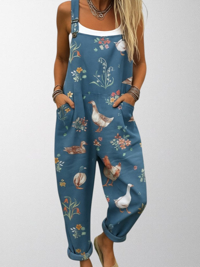 Olivia - Kunstnerisk Gårdsprint Jumpsuit