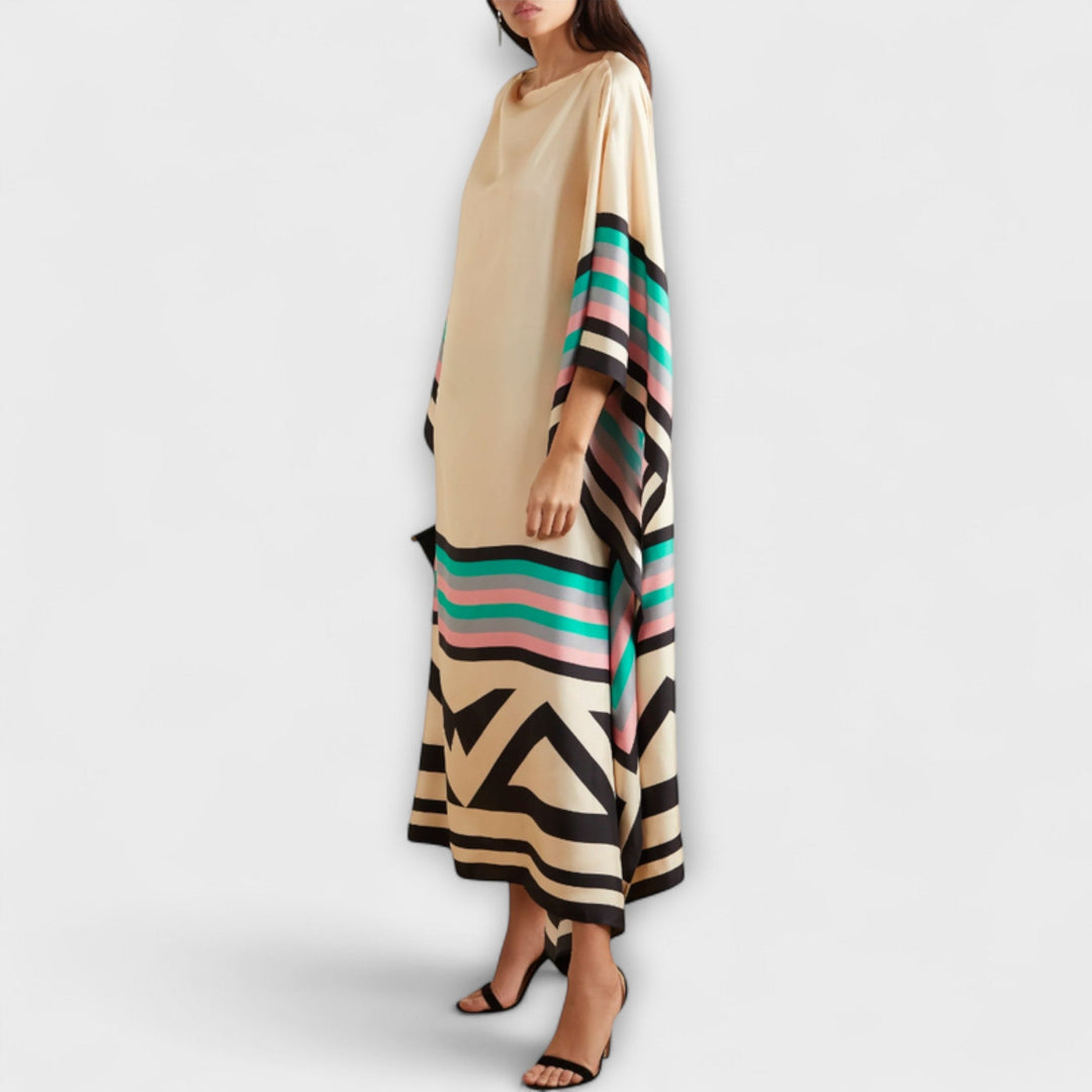 Anke - Geometrisk kaftan med løst snit