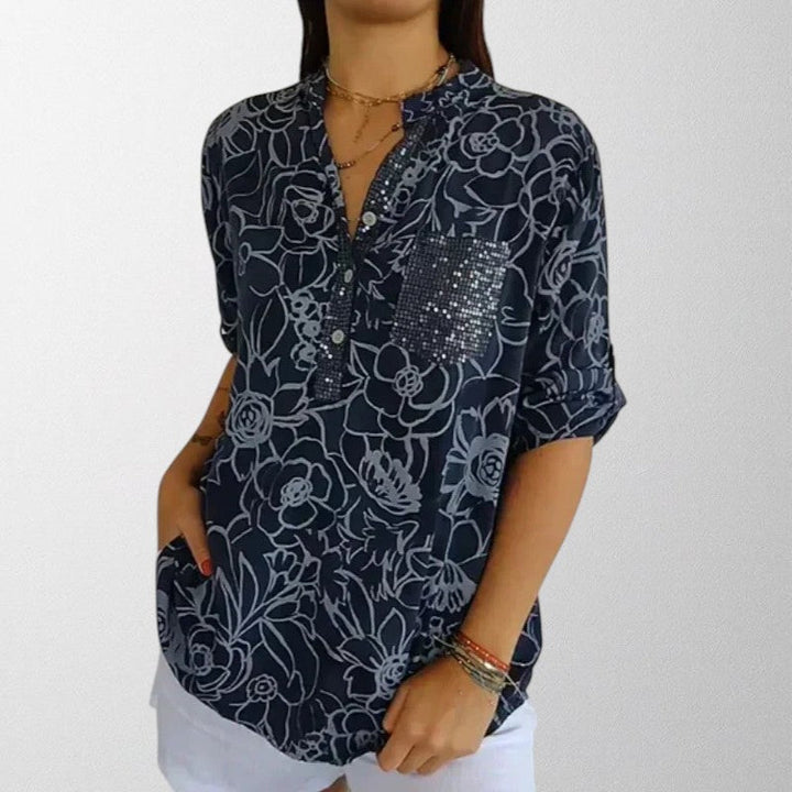 Olivia - Bluse med Blomsterprint
