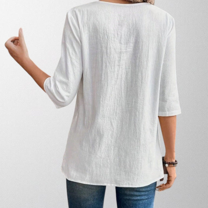 Olivia - Casual Ensfarvet T-shirt