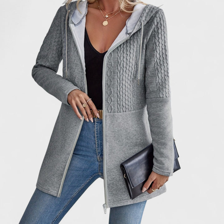 Valentino – Elegant grå cardigan med hætte til damer