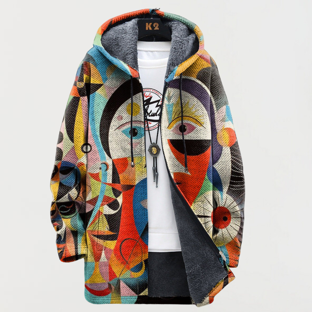 Abstrakt mønster cardigan
