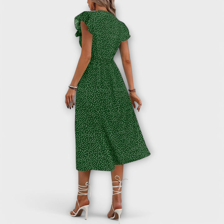Irina-Marie - Elegant midi kjole med prikker