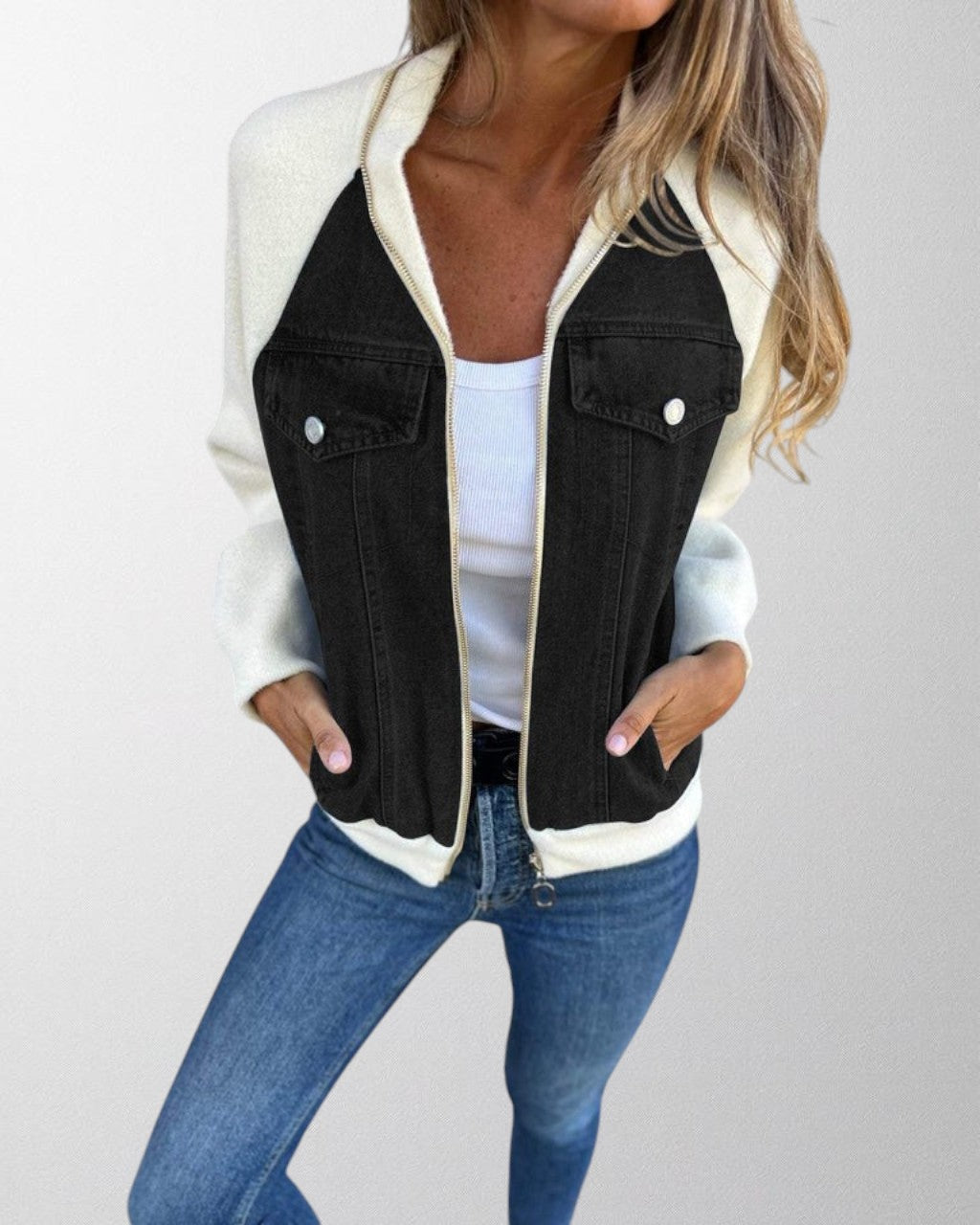 Olivia - Unik denimjakke med vintage twist