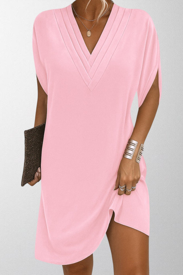 Olivia - Elegant V-hals Midi Kjole
