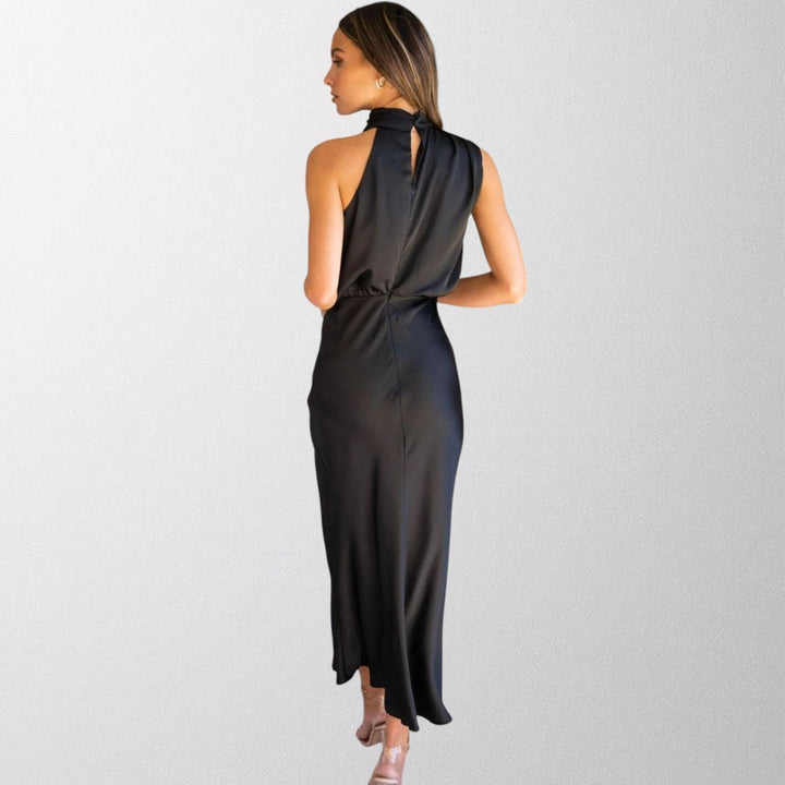Olivia - Tidøs Satin Halterneck Kjole