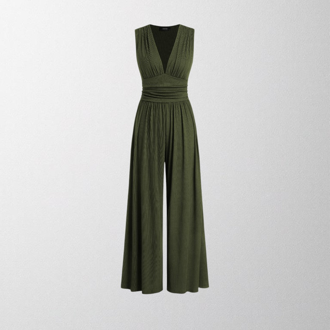 Olivia – Chic Uden Ærmer Bred Ben Jumpsuit