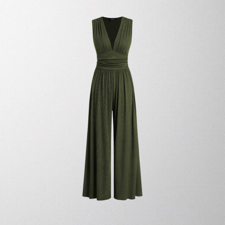 Olivia – Chic Uden Ærmer Bred Ben Jumpsuit