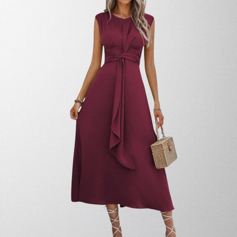 Olivia - Elegant Ærmeløs Rund Hals Maxi Kjole