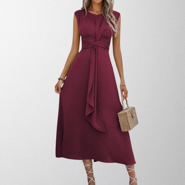 Olivia - Elegant Ærmeløs Rund Hals Maxi Kjole