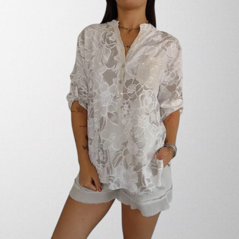 Olivia - Bluse med Blomsterprint