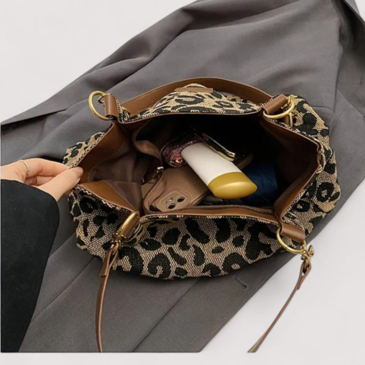 Olivia – Leopard Canvas Indkøbstaske