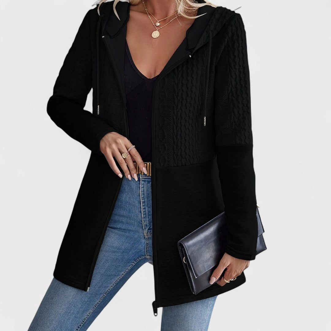 Valentino – Elegant grå cardigan med hætte til damer