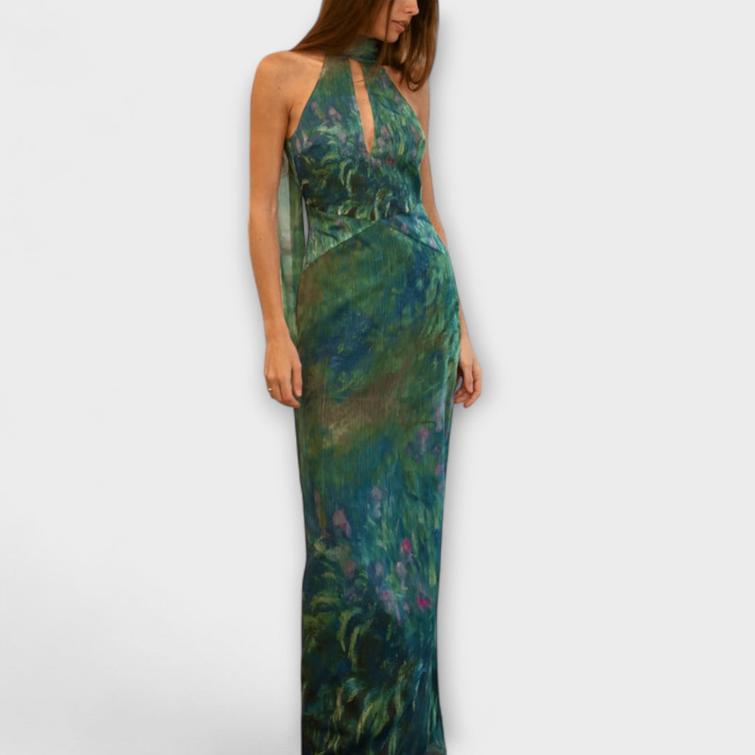 Henriette - Maxikjole Iris Print Monet