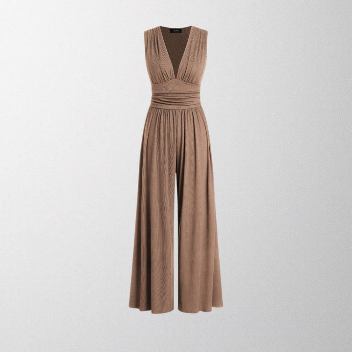 Olivia – Chic Uden Ærmer Bred Ben Jumpsuit