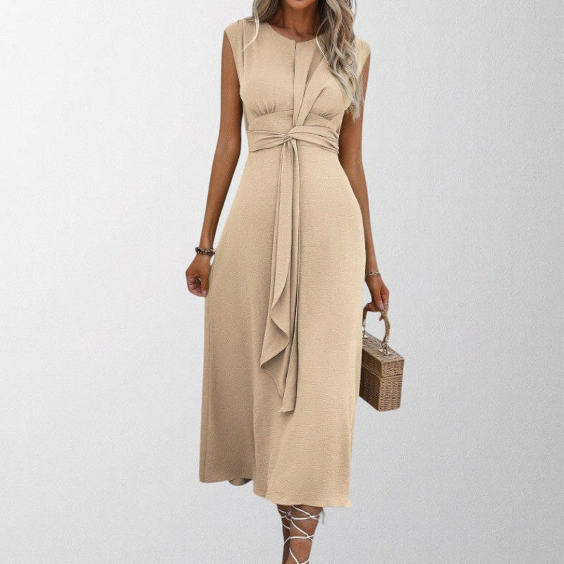 Olivia - Elegant Ærmeløs Rund Hals Maxi Kjole