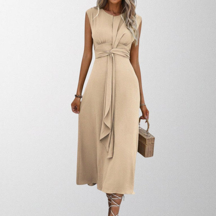 Olivia - Elegant Ærmeløs Rund Hals Maxi Kjole