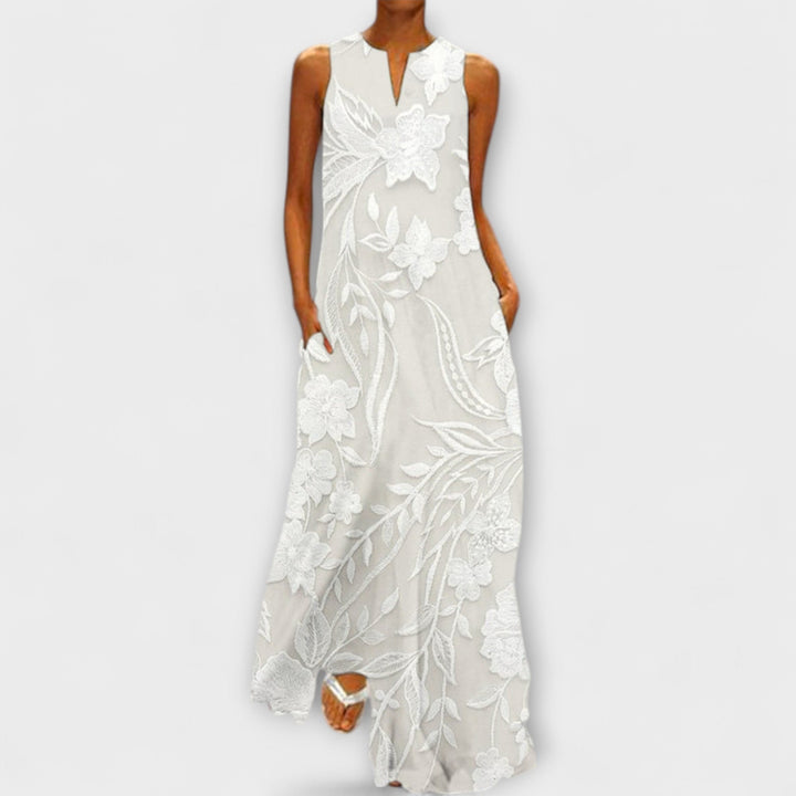 Bianca – Maxikjole med Botanisk Print