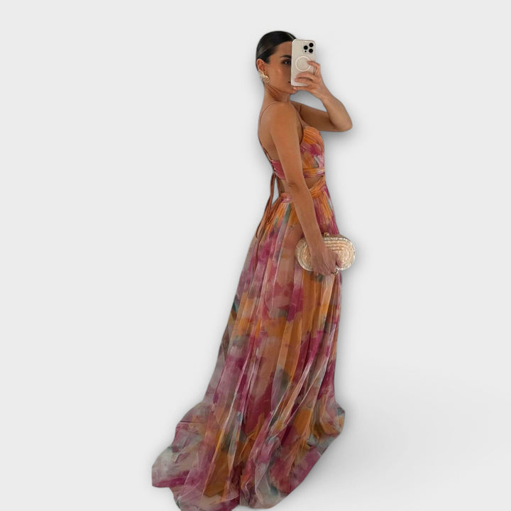 Annai mesh maxi kjole - Elegant og tætsiddende