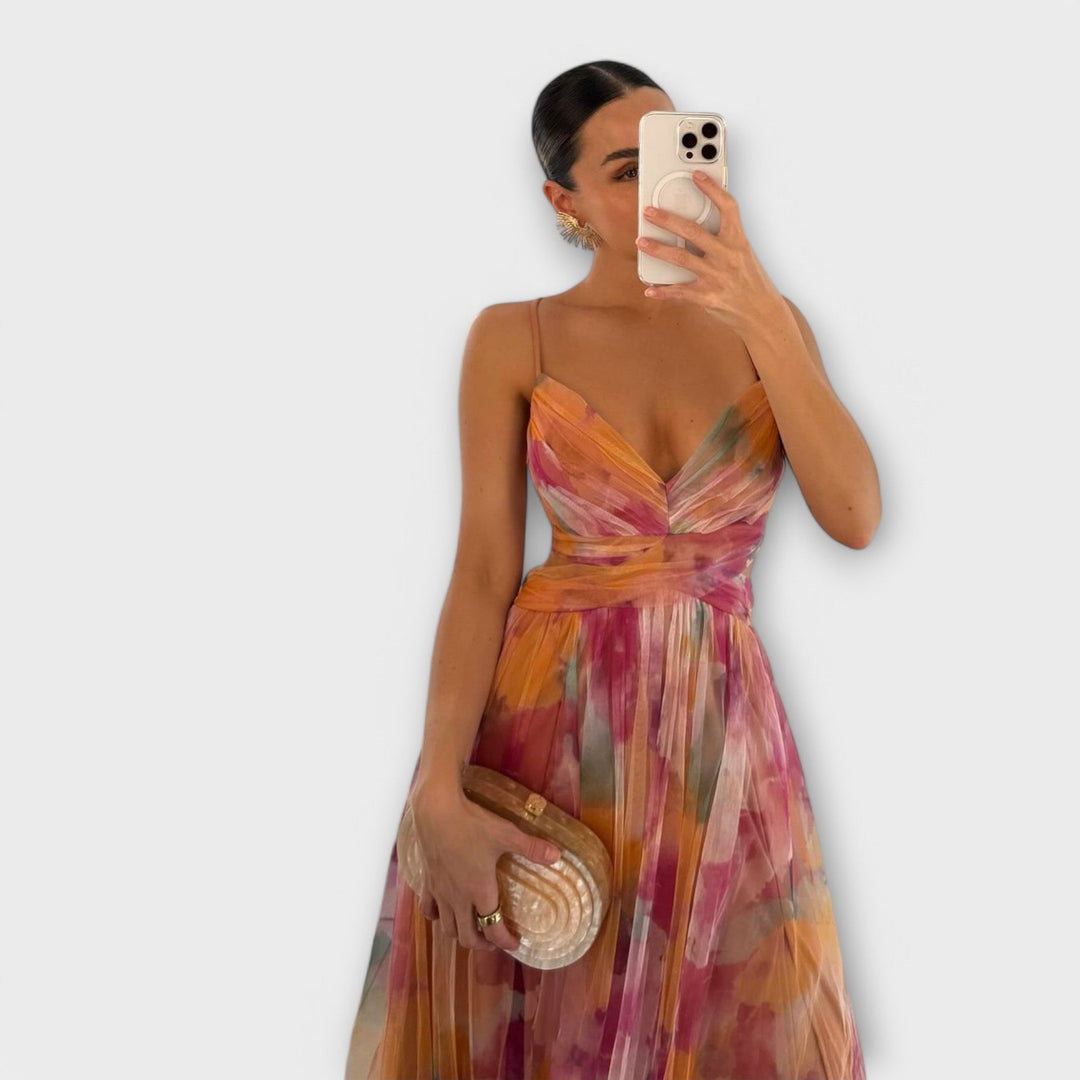 Annai mesh maxi kjole - Elegant og tætsiddende