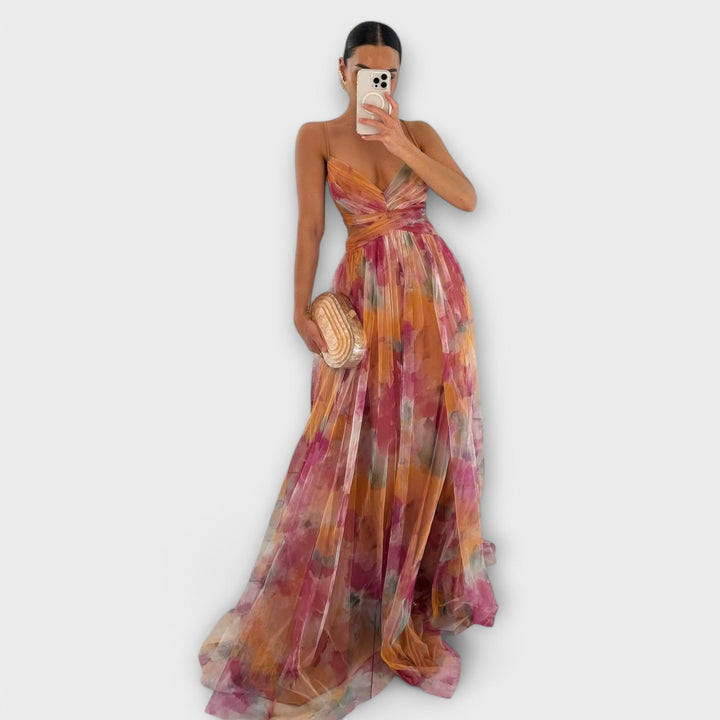 Annai mesh maxi kjole - Elegant og tætsiddende