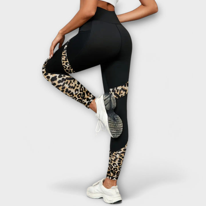 Højtaljede leggings med leopardprint