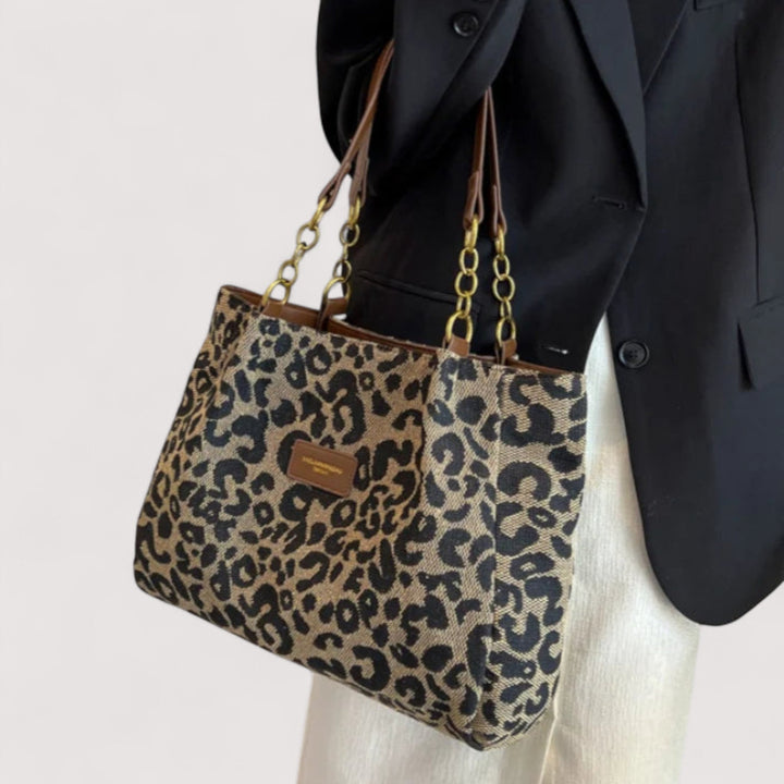Olivia – Leopard Canvas Indkøbstaske