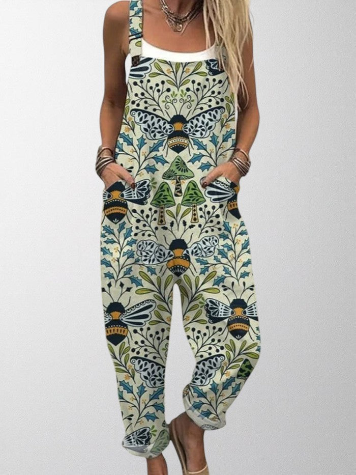 Olivia - Kunstnerisk Gårdsprint Jumpsuit