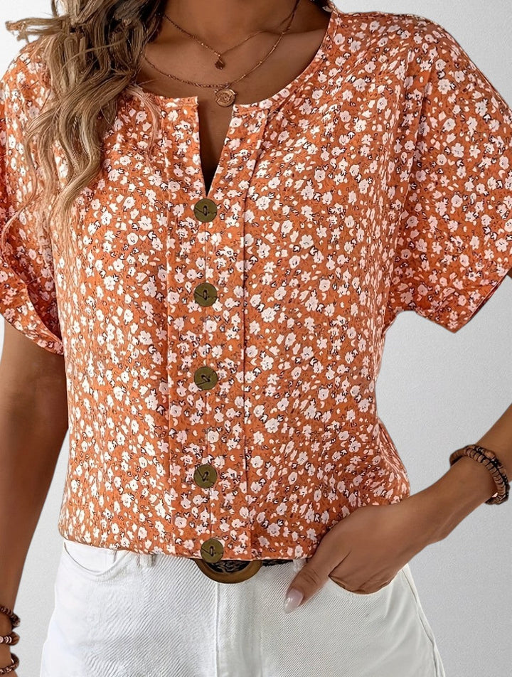 Olivia - Blomster Button-Up Skjorte